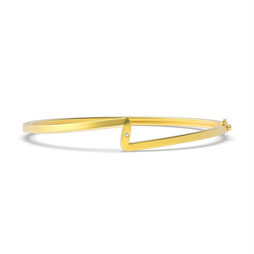 Bezel Setting Round Yellow Gold Fullradiancering Bangles Diamond Bracelets
