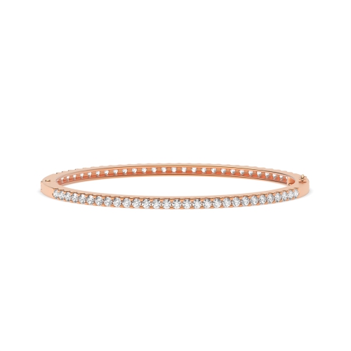 4 Prong Round Rose Gold Quad loop Bangles Diamond Bracelets