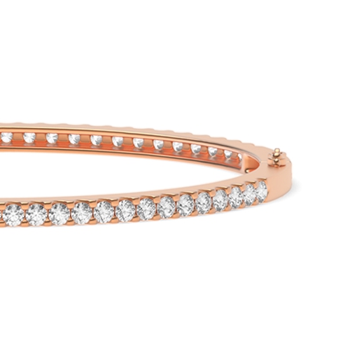 4 Prong Round Rose Gold Quad loop Bangles Diamond Bracelets