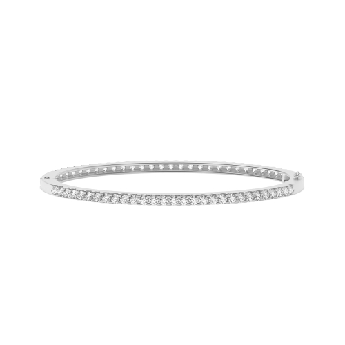 4 Prong Round Quad Loop Moissanite Bangles Bracelet