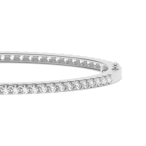 4 Prong Round Quad Loop Moissanite Bangles Bracelet