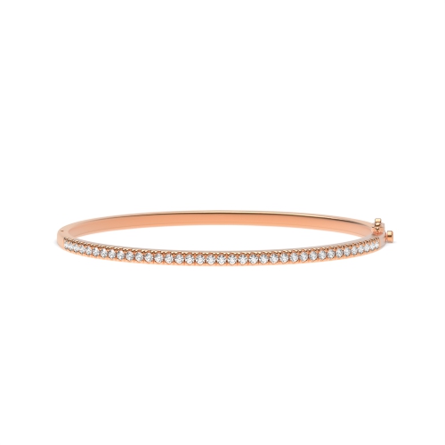 4 Prong Round Rose Gold Quad link Bangles Diamond Bracelets