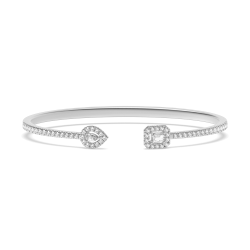 4 Prong Round Moissanite Bangles Bracelet