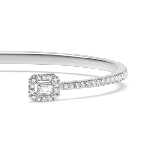 4 Prong Round Moissanite Bangles Bracelet