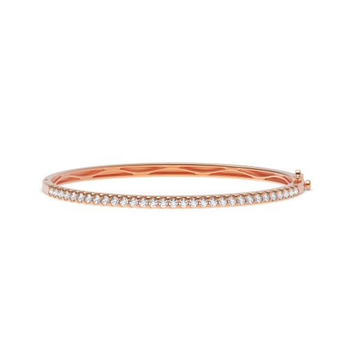 4 Prong Round Rose Gold Bangles Bracelet