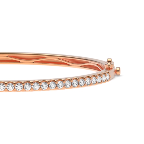 4 Prong Round Rose Gold Bangles Bracelet