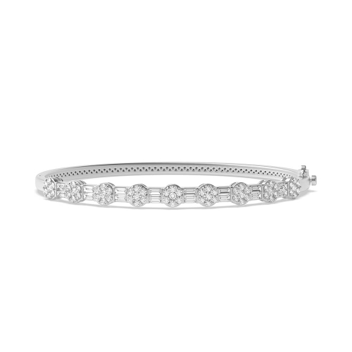 4 Prong Round elegant encrusted Moissanite Bangles Bracelet