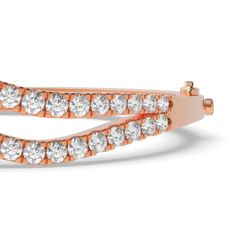 4 Prong Round Rose Gold Freeform Bangles Diamond Bracelets