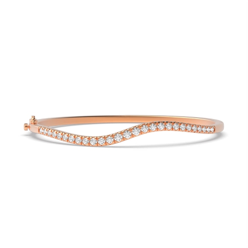 4 Prong Round Rose Gold Flair Bangles Diamond Bracelets