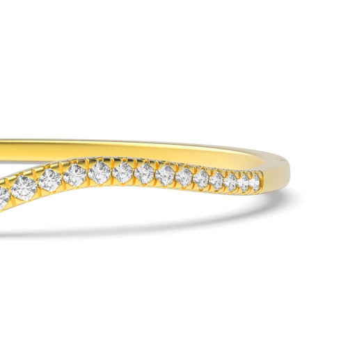 4 Prong Round Yellow Gold Flair Bangles Diamond Bracelets