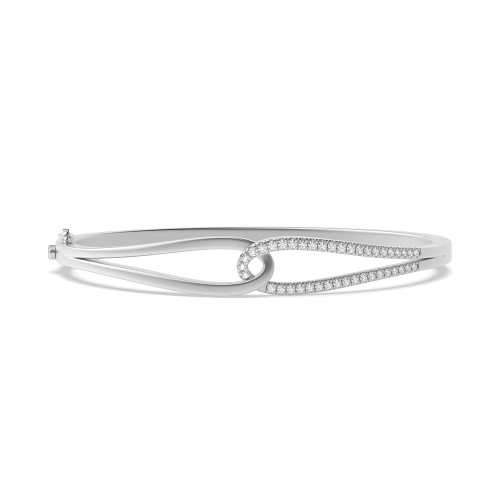 4 Prong Round Double Moissanite Bangles Bracelet