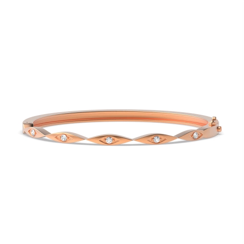 4 Prong Round Rose Gold Stylist Bangles Diamond Bracelets