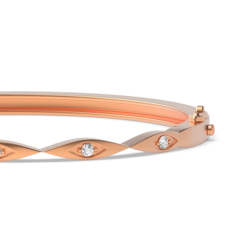 4 Prong Round Rose Gold Stylist Bangles Diamond Bracelets