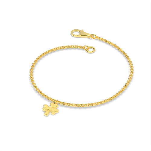 Yellow Gold Naturespired leave charm Delicate Diamond Bracelets