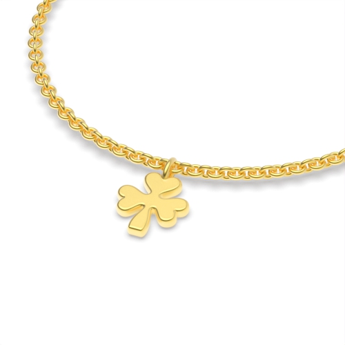 Yellow Gold Naturespired leave charm Delicate Diamond Bracelets