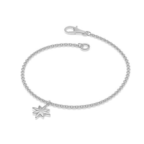 Silver Shiny star charm chain Charms Diamond Bracelets