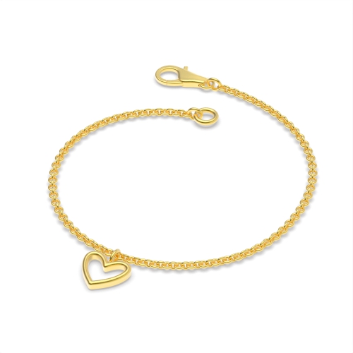 Yellow Gold Open charm Delicate Diamond Bracelets