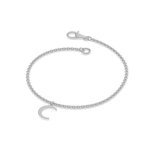 plain metal half moon shape charm bracelets