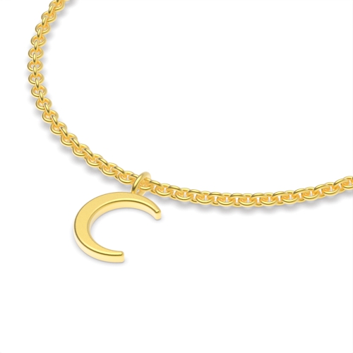 Yellow Gold Moon charm Delicate Diamond Bracelets