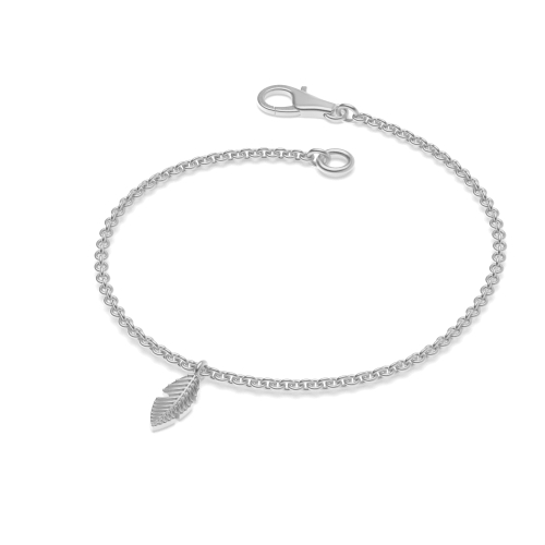 Silver Evoke the tranquility of nature with these leave charm Charms Diamond Bracelets