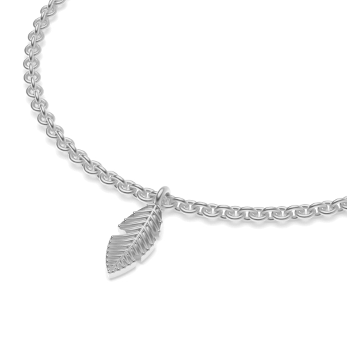 Silver Evoke the tranquility of nature with these leave charm Charms Diamond Bracelets