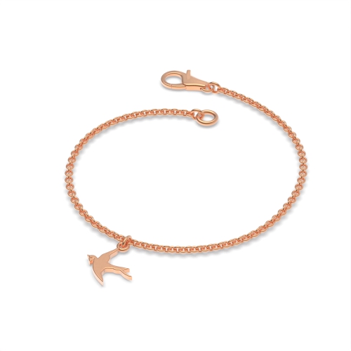 Rose Gold Flying bird charm Charms Diamond Bracelets