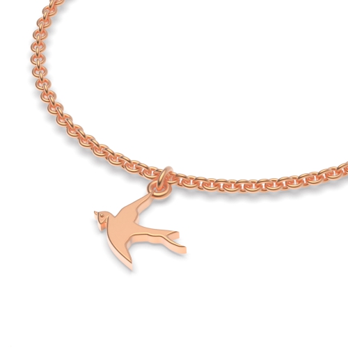 Rose Gold Flying bird charm Charms Diamond Bracelets