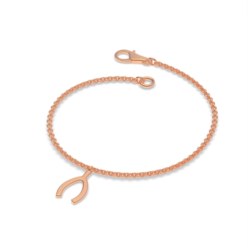 Rose Gold Wishbone charm Charms Diamond Bracelets