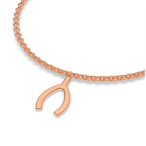 Rose Gold Wishbone charm Charms Diamond Bracelets