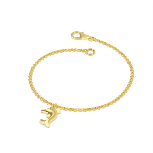 plain metal dolphin fish shape charm bracelets