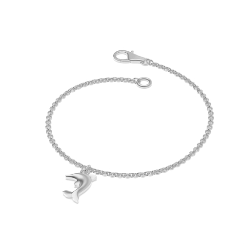 Silver Dolphin fish charm Charms Diamond Bracelets