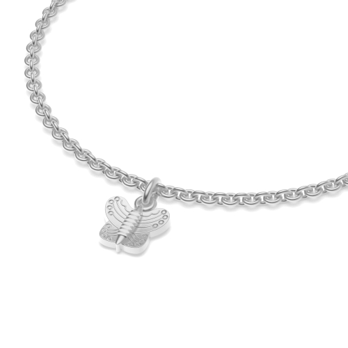 Silver The simplicity of butterfly d charm Charms Diamond Bracelets