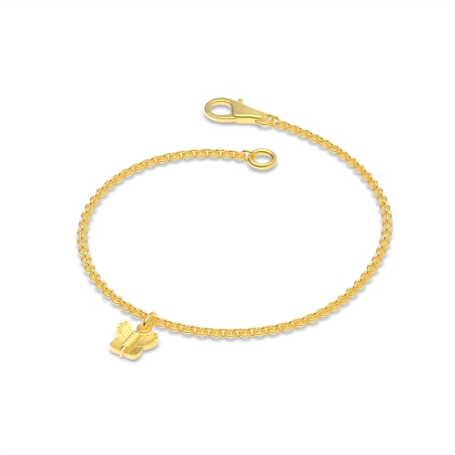 Yellow Gold The simplicity of butterfly d charm Charms Diamond Bracelets