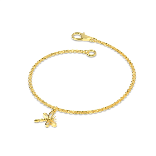Yellow Gold Butterfly delicate graceful charm Delicate Diamond Bracelets