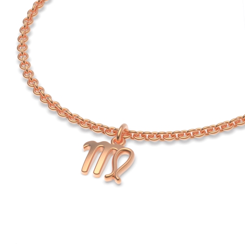 Rose Gold Virgo zodiac sign charm Charms Diamond Bracelets