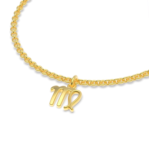 Yellow Gold Virgo zodiac sign charm Charms Diamond Bracelets