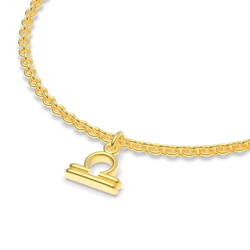 Yellow Gold Libra zodiac sign charm Charms Diamond Bracelets
