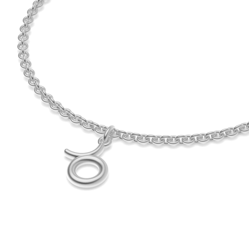 Silver Taurus zodiac sign charm Charms Diamond Bracelets