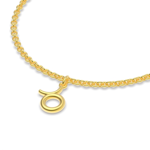Yellow Gold Taurus zodiac sign charm Delicate Diamond Bracelets