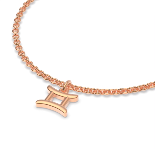 Rose Gold Gemini zodiac sign charm Charms Diamond Bracelets