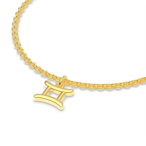 Yellow Gold Gemini zodiac sign charm Delicate Diamond Bracelets