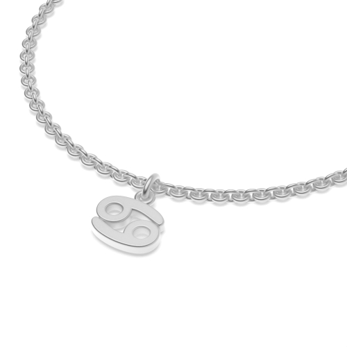 Silver Cancer zodiac sign charm Charms Diamond Bracelets
