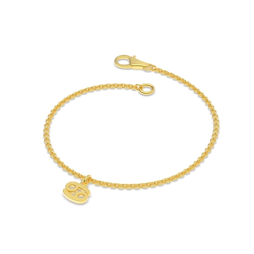 Yellow Gold Cancer zodiac sign charm Charms Diamond Bracelets