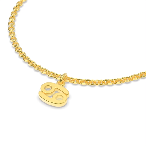 Yellow Gold Cancer zodiac sign charm Charms Diamond Bracelets