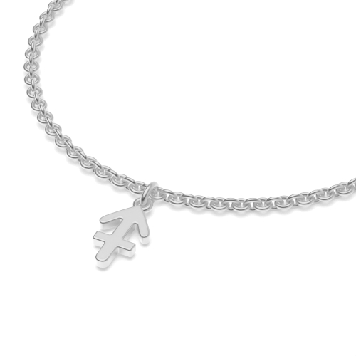 Silver Sagitarius zodiac sign charm Charms Diamond Bracelets
