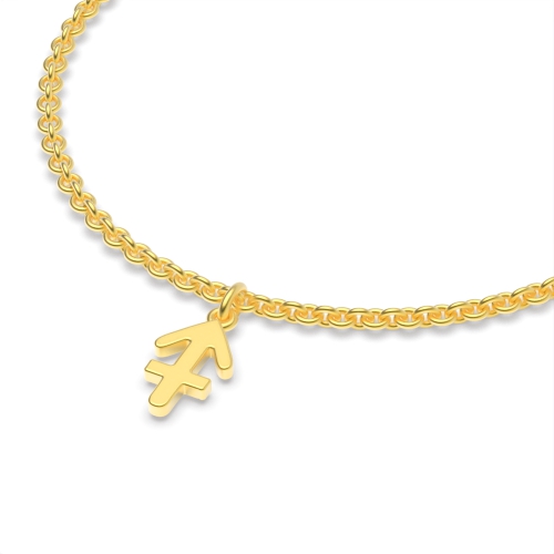 Yellow Gold Sagitarius zodiac sign charm Charms Diamond Bracelets