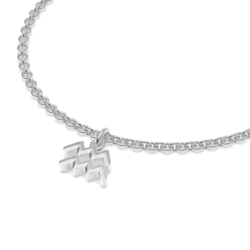 Silver Aquarius zodiac sign charm Charms Diamond Bracelets