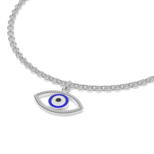 Silver Indulge the opulence of our luxury evil eye charm Charms Diamond Bracelets