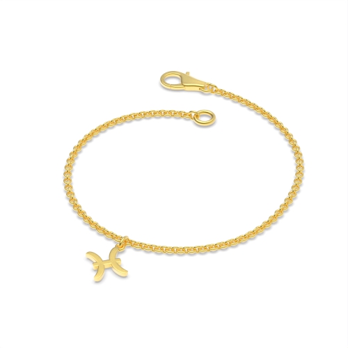 Yellow Gold Pisces zodiac sign charm Charms Diamond Bracelets