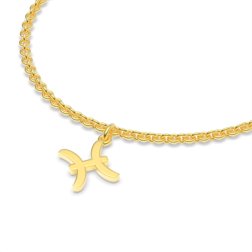 Yellow Gold Pisces zodiac sign charm Charms Diamond Bracelets